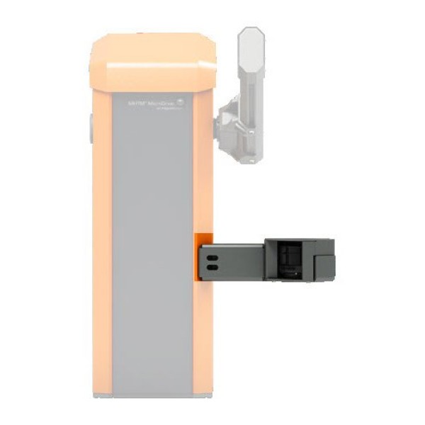 Uninstalled Horizontal Laser Scanner Mounted On Barrier Housing Without Power Supply