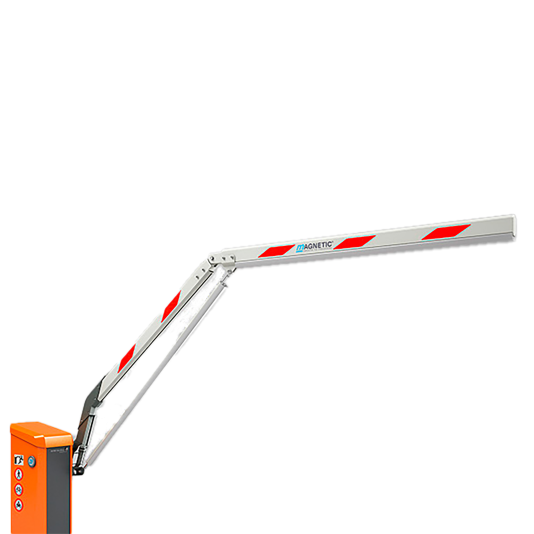 Magnetic AutoControl 12' Complete VarioBoom Barrier Arm with Mounting Flange and LED Strips - 84" Passage Height